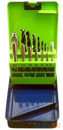Набор сверл (2,5-10,2), метчиков(м3-м12), 15 предметов// сибртех, фотография 1