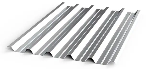 Металлошифер Толщина: 0,45; 0,5; 0,65... мм, Раскрой: 1.15хL; 1.1хL, Марка: МП18, фотография 1