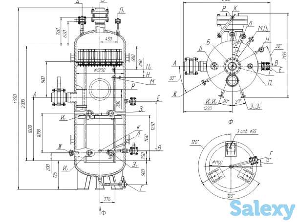 Газосепараторы с центробежными элементами типа ГСЦ с условным давлением от 1,6 МПа до 16 МПа, фотография 6