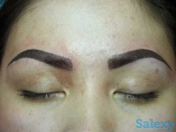 татуаж теневой, волосковый, микроблейдинг, пудровые, брови как свои, фотография 1