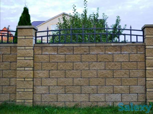 Строительство забора из блока и кирпича, фотография 1