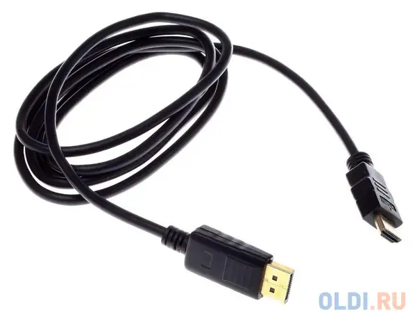 Кабель hdmi displayport 1.8м бюрократ bhp ret hdmi_dpp18 круглый черный, фотография 1