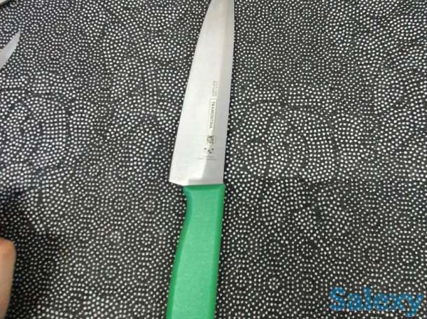 Нож кухонный Трамонтина универсальный для нарезания всего зеленый, фотография 3