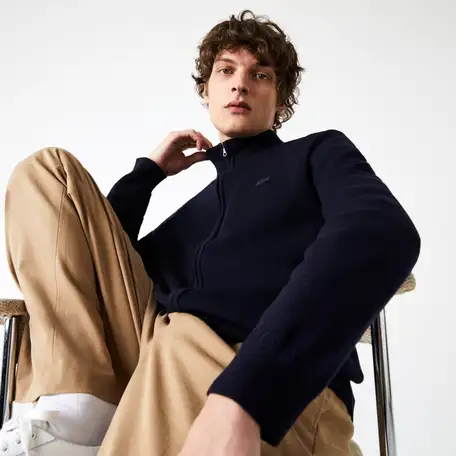 Мужской шерстяной кардиган lacoste на молнии, фотография 1