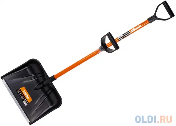 Лопата для уборки снега. прочный пластиковый ковш, металлический черенок с двумя, фотография 1