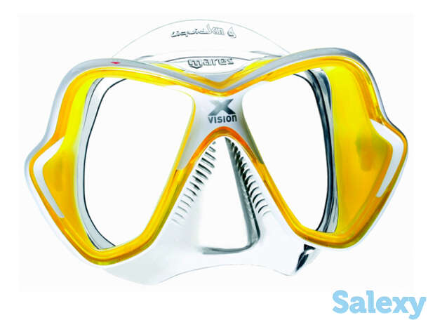 Маска для плавания mares x-vision liquidskin, для взрослых, обт. силиконовая резина - ц.об.прозрачно-жёлтый, ц.р.жёлто-белый, фотография 1