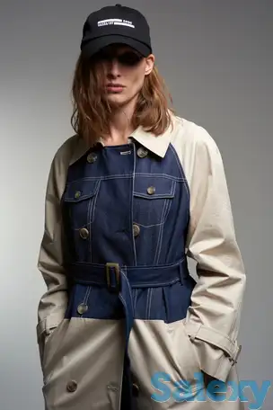 Двубортный тренч с джинсой vassa&co, фотография 1