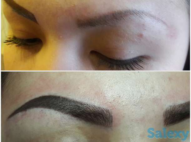 татуаж теневой, волосковый, микроблейдинг, пудровые, брови как свои, фотография 2