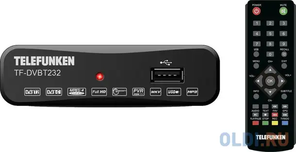 Ресивер dvb-t2 telefunken tf-dvbt232 черный, фотография 1