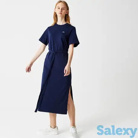 Женское хлопковое платье-майка lacoste с поясом, фотография 1