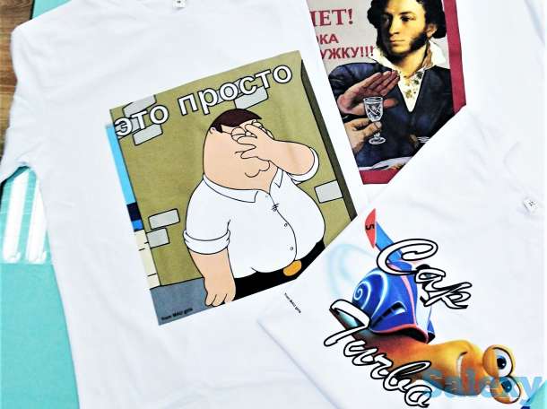 Акция июля -10% Печать на футболках логотипы надписи, фотография 6