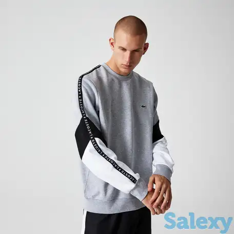 Мужская флисовая толстовка lacoste с круглым вырезом, фотография 1