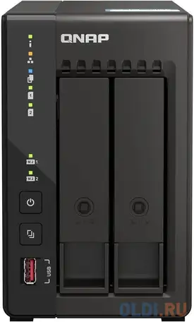 Smb qnap ts-253e-8g nas, 2-tray w/o hdd. 2xhdmi-port. 4-core celeron j6412, фотография 1