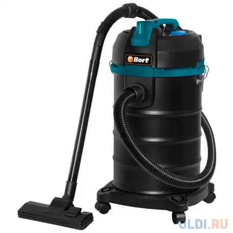 Строительный пылесос bort bss-1530 сухая влажная уборка чёрный, фотография 1
