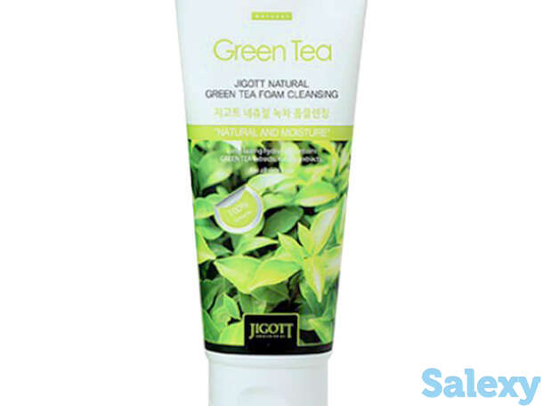 Пенка для умывания jigott natural green tea foam cleansing, фотография 1