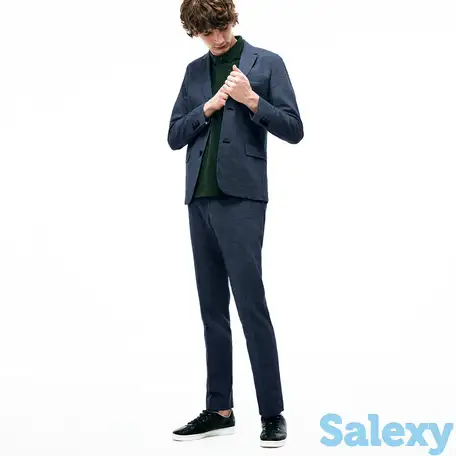 Мужской приталенный блейзер lacoste из смеси хлопка и льна, фотография 1