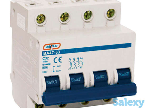 Автоматический выключатель 4P 32A ВА 47-63 Энергия, фотография 1