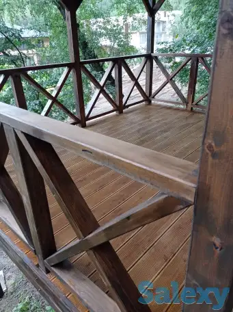 Беседки из массива дерева, беседки с террасой, фотография 2