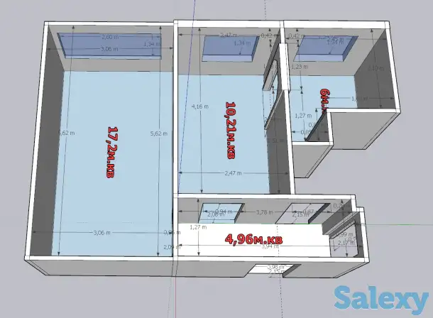 Создание 3д модели вашей квартиры, частного дома. Расчет квадратуры., фотография 1