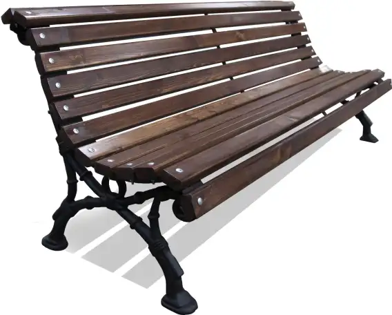 Скамья деревянная на чугунных ножках, фотография 3