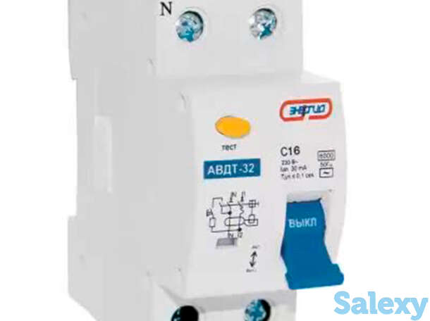 Дифавтомат АВДТ 32 2Р 16А 30 mA 2-х модульный Энергия, фотография 1