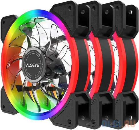 Crls-300ds 3pcs argb fan kit with controller,2pcs led strips,size:120*120*25mm,voltage:12v,current:0, фотография 1