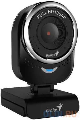 Genius qcam 6000, black, full-hd 1080p webcam, universal clip, 360 degree, фотография 1