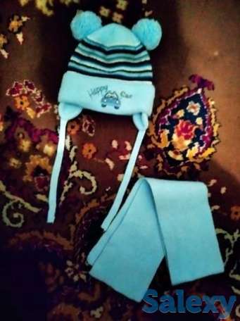 Новая шапка и шарф на мальчика, фотография 1