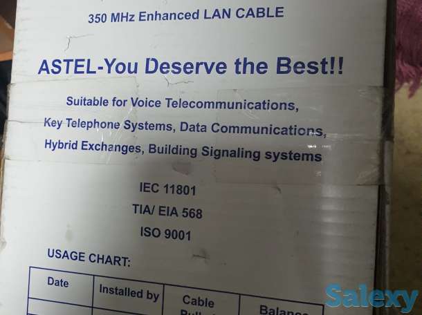 Кабель Astel UTP-CCA CAT5E 8-жильный, высокоскоростной LAN бухта 223 м, фотография 6