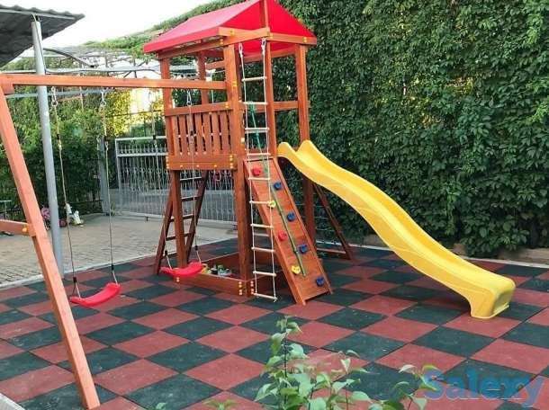 Рулонные резиновые покрытия, резиновая крошка, резиновая плитка, фотография 3