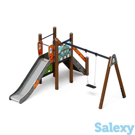 Детский игровой комплекс «счастливое детство (город)» дик 2.01.03-01 h=1200, фотография 1