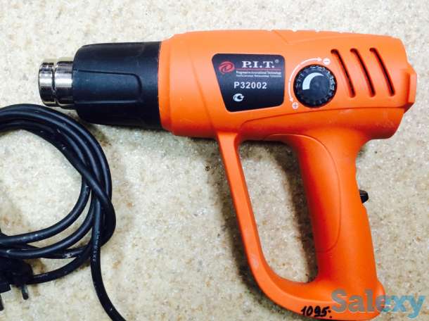 Термопистолет, фен строительный P.I.T 32002 с регулировкой, фотография 1