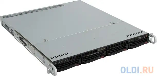 Серверный корпус 1u supermicro cse-813mftqc-r407cb 2 х 2400 вт чёрный, фотография 1