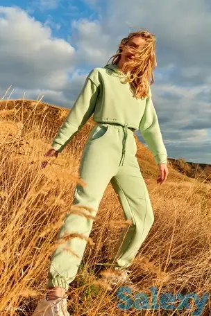 Мятный трикотажный костюм на флисе, фотография 1