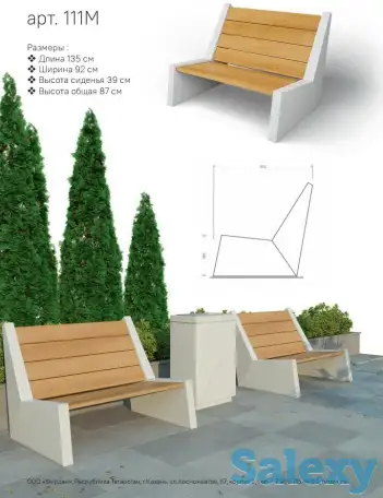 Скамьи,Урны,Вазоны из компазитного мрамора от завода производителя, фотография 3