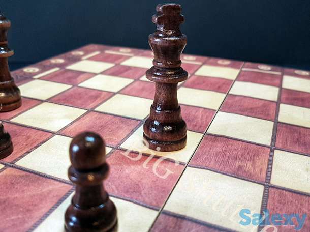 Деревянный набор игр 3 в 1  Шашки Шахматы Нарды., фотография 6