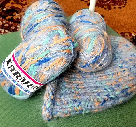 Продам новую пряжу мохер 3 мотка и шапку, фотография 1