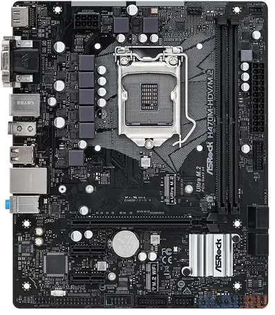 Материнская плата asrock h470m-hdv/m.2 socket 1200 h470 2xddr4 1xpci-e 16x 2xpci-e, фотография 1