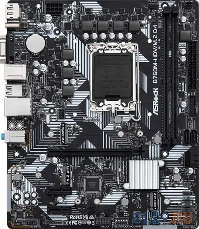 Материнская плата asrock b760m-hdv/m.2 d4 90-mxbl40-a0uayz, фотография 1