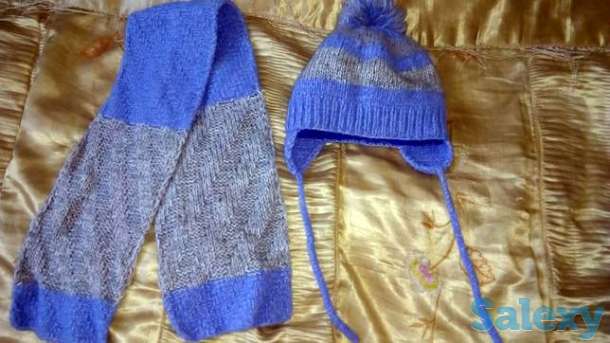 Продам зимнюю шапку с шарфом, фотография 1