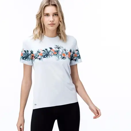 Женская футболка lacoste с цветочным узором, фотография 1