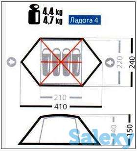 Палатка нормал ладога 4 желтая, фотография 3