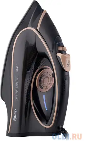 Утюг domfy dsc-ei901 3000вт чёрный золотистый, фотография 1