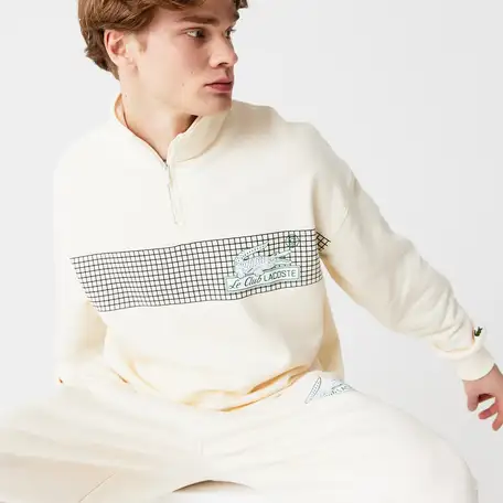 Мужская толстовка lacoste с воротником на молнии из хлопка loose fit, фотография 1