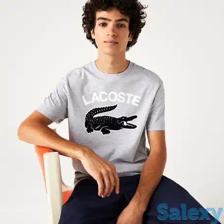 Мужская футболка lacoste regular fit xl с принтом, фотография 1