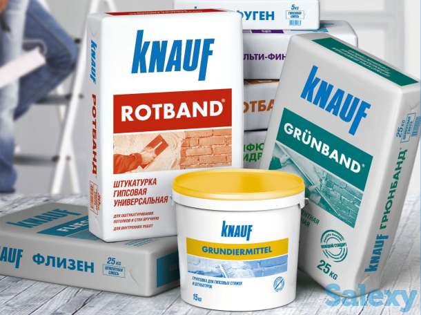 Штукатурка и шпаклевка Кнауф, Алинекс, Бергауф, Mutlu, фотография 1
