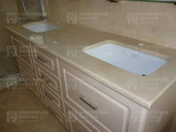 Делаем мраморные столы, столешницы из мрамора, гранита, травертина, оникса. Монтаж и замеры, фотография 4