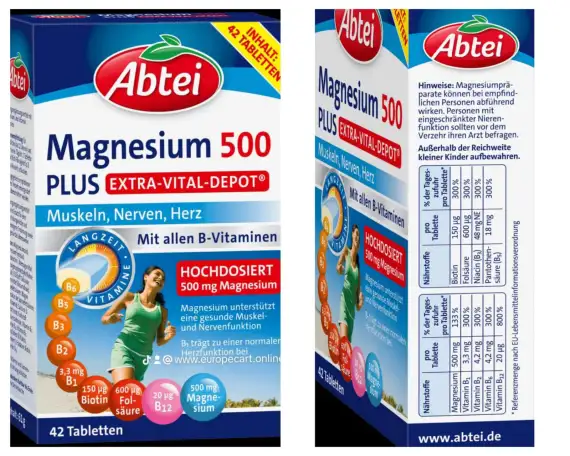 Abtei Magnesium 500 Plus Extra-Vital-Depot Производство Германия, фотография 1