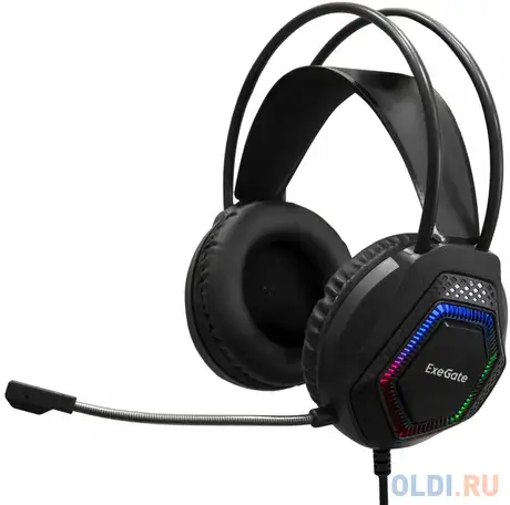 Игровая гарнитура exegate cosmos hs-704gl (объемный звук 7.1, длина кабеля 2.5м,, фотография 1