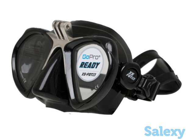 Маска подводная marlin ready (черный силикон) с креплением под gopro black, фотография 1